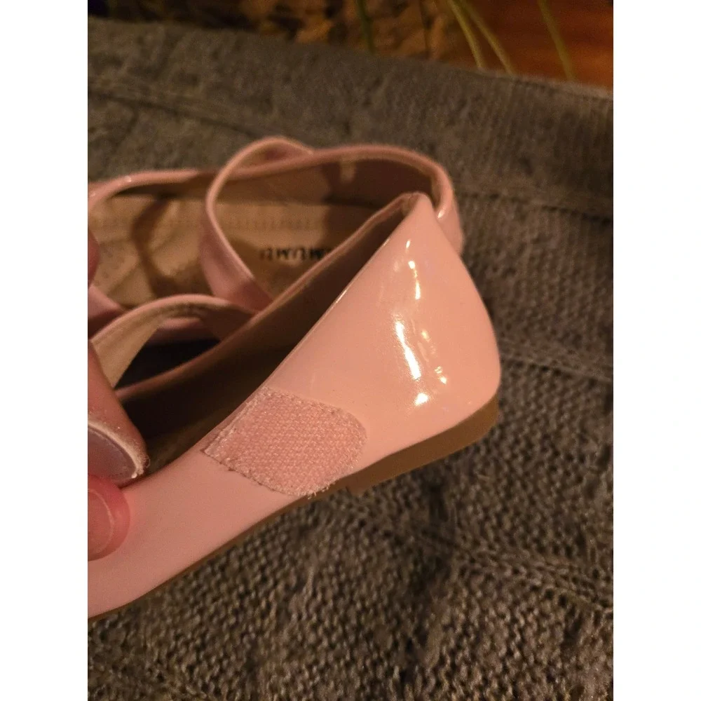 ADAMUMU Girls Pink Patent Mary Jane Flower Dress Shoes Size 9 Toddler